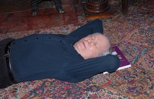 David Margulies relaxing before the show Photo