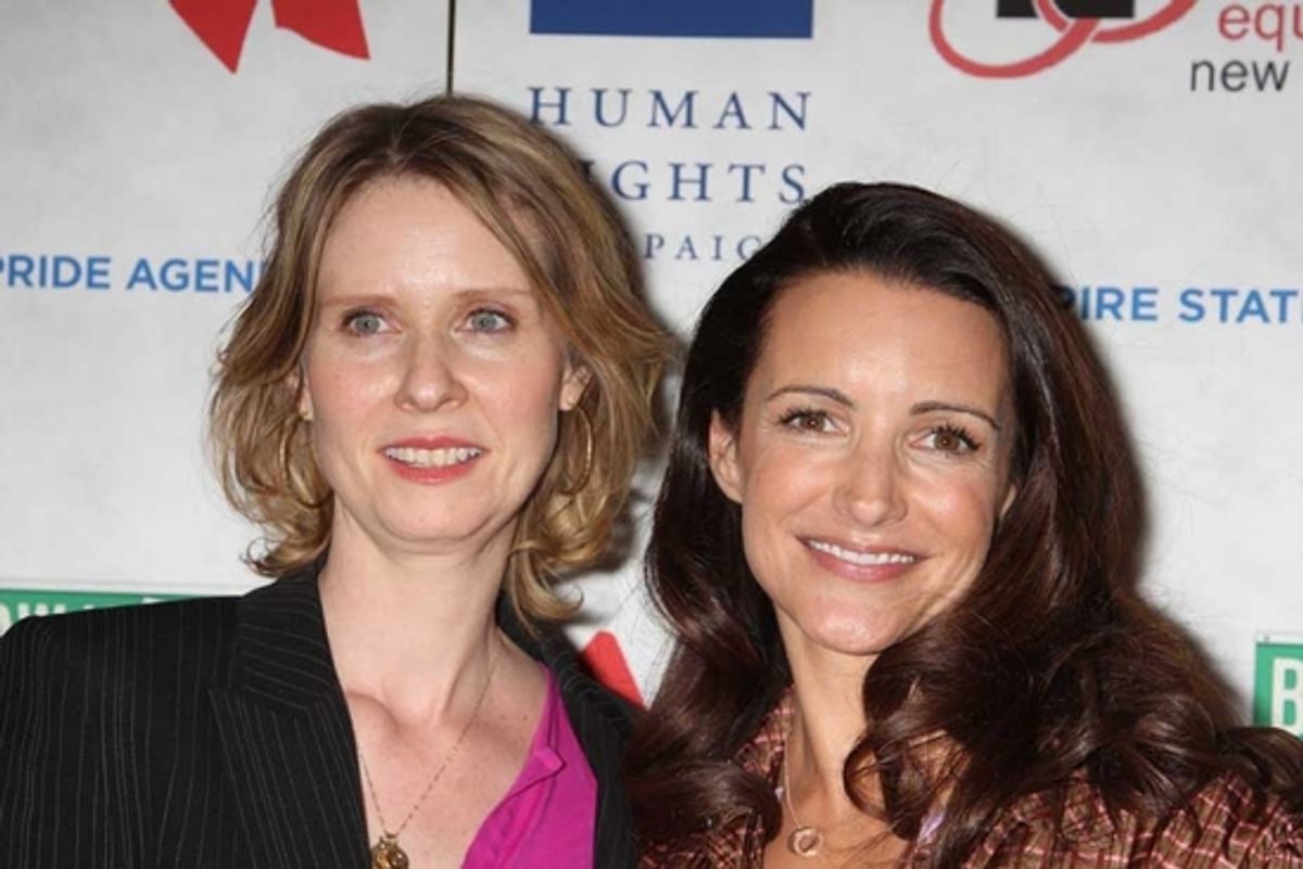 Cynthia Nixon and Kristin Davis at 