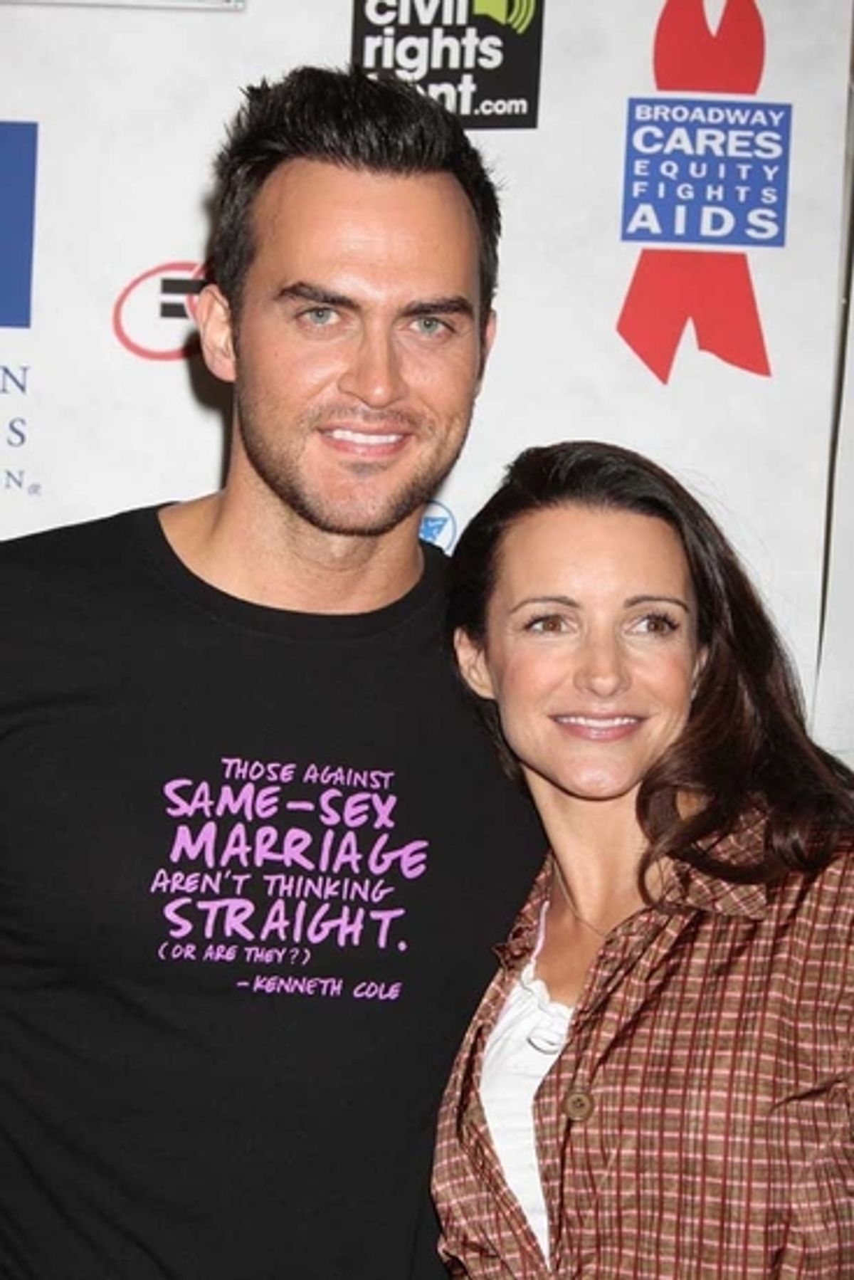 Cheyenne Jackson and Kristen Davis at BROADWAY IMPACT's Marriage Equality Rally