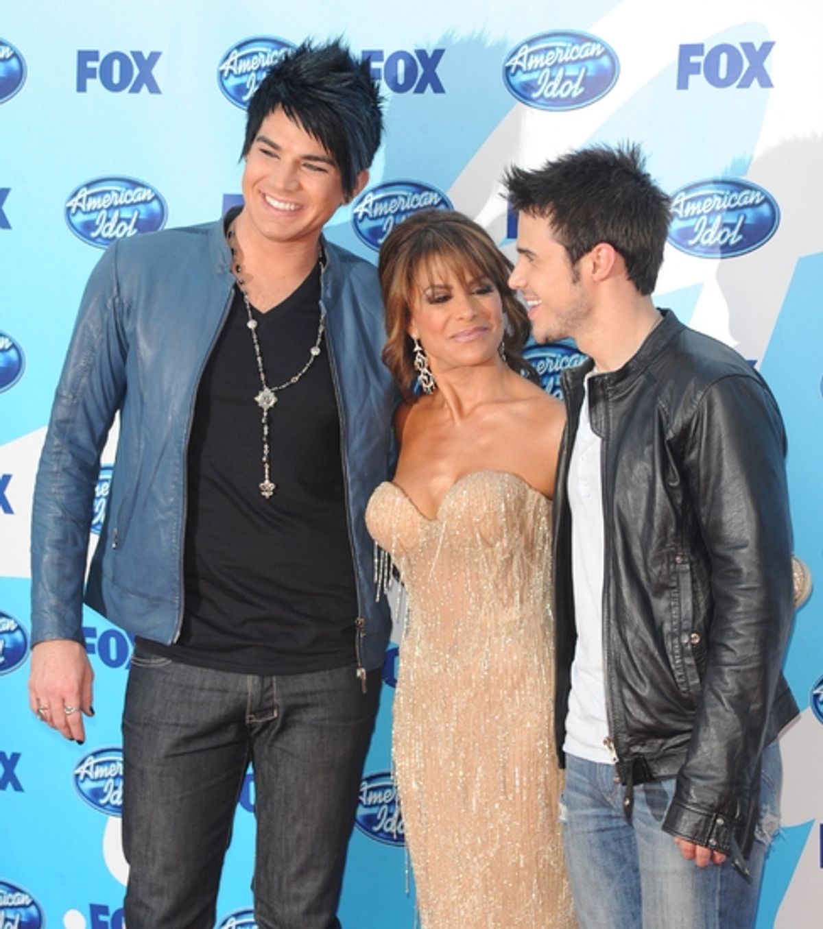 Adam Lambert, Paul Abdul, and Kris Allen at 