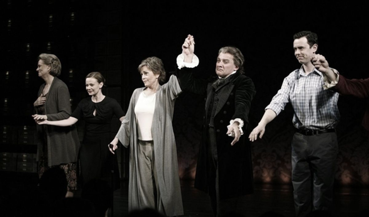 Susan Kellermann, Samantha Mathis, Jane Fonda, Zach Grenier and Colin Hanks at 