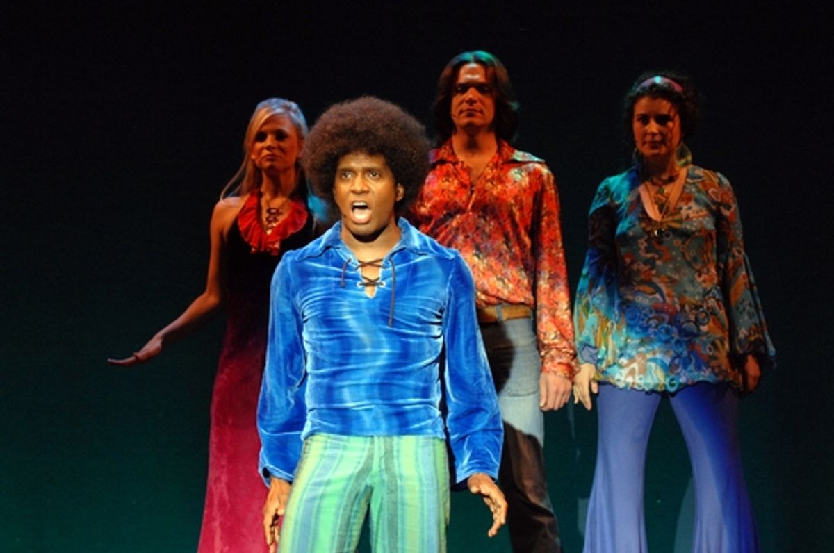 Teddey Brown (foreground), backed by Tess Soltau, Bradley Beahen and Tess Primack at 