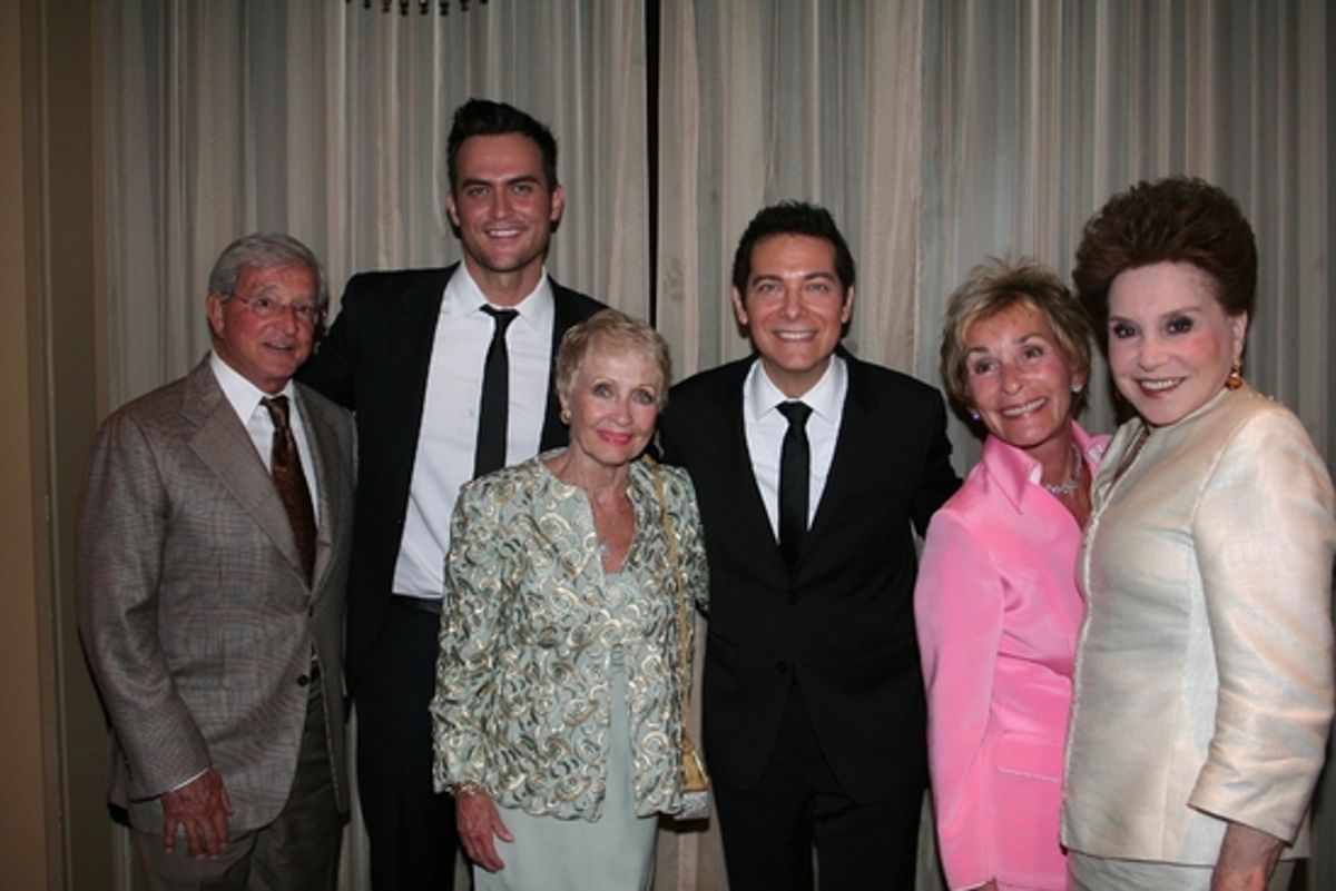 Jerry Sheindlin, Cheyenne Jackson, Jane Powell, Michael Feinstein, Judge Judy Sheindlin and Cindy Adams at 