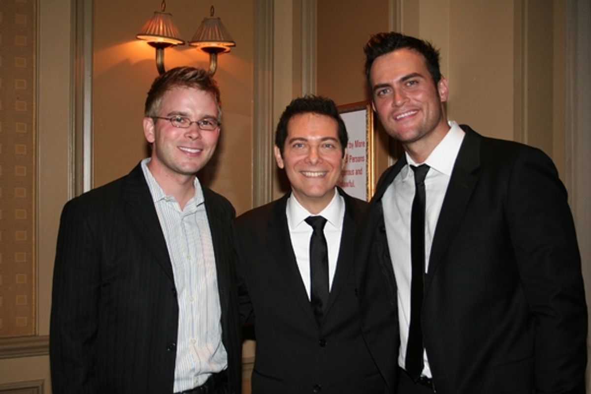 John Proulx, Michael Feinstein and Cheyenne Jackson at 
