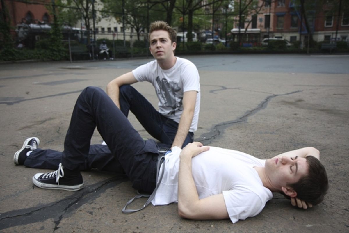 Alex Anfanger (on floor) and Michael Zegen at Clubbed Thumb's Summerworks 2009 Fest Of New Plays 