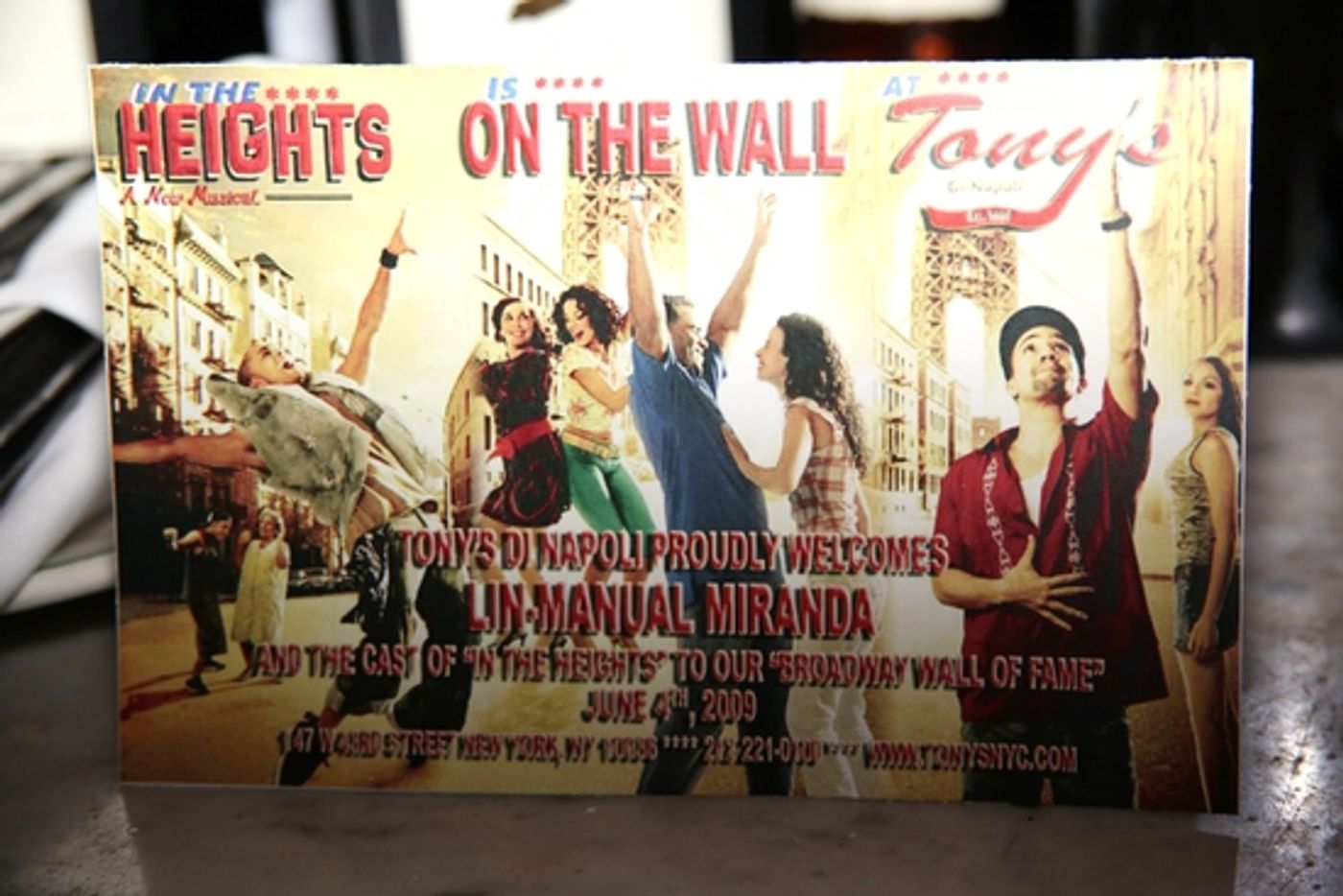 Photo Coverage: Lin-Manuel Miranda Portrait Unveiled At Tony's DiNapoli Photo Coverage: Lin-Manuel Miranda Portrait Unveiled At Tony's DiNapoli Image