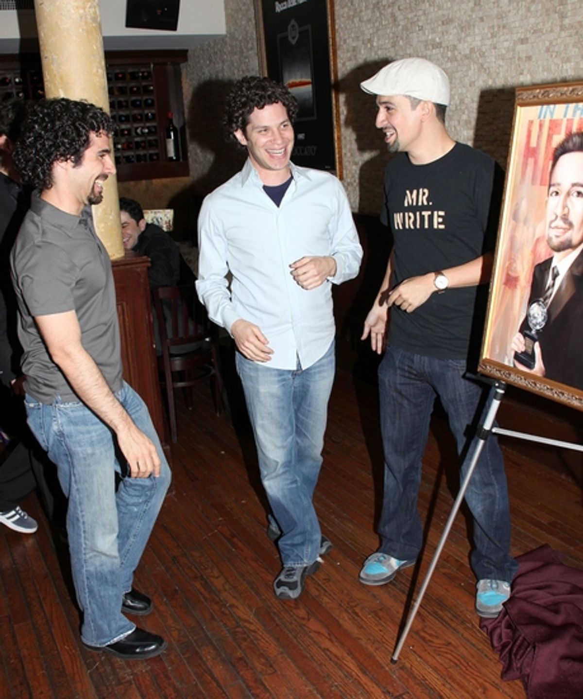 Alex Lacamoire, Thomas Kail and Lin-Manuel Miranda at 