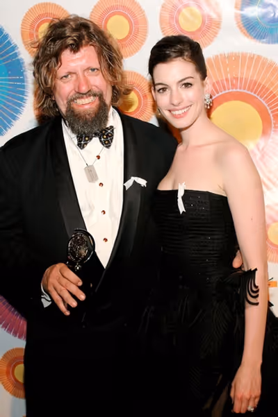Oskar Eustis and Anne Hathaway Photo
