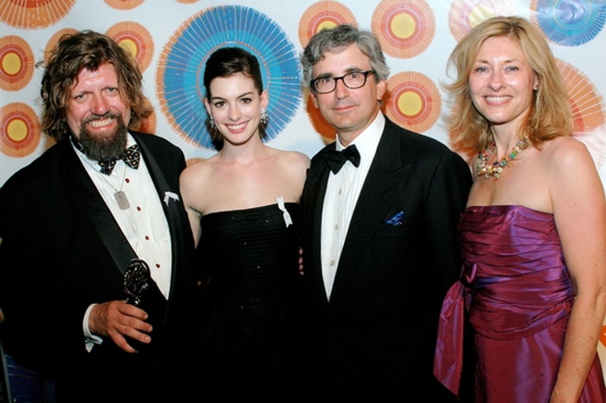 Oskar Eustis, Anne Hathaway, Warren Spector and Laurie Eustis at 
