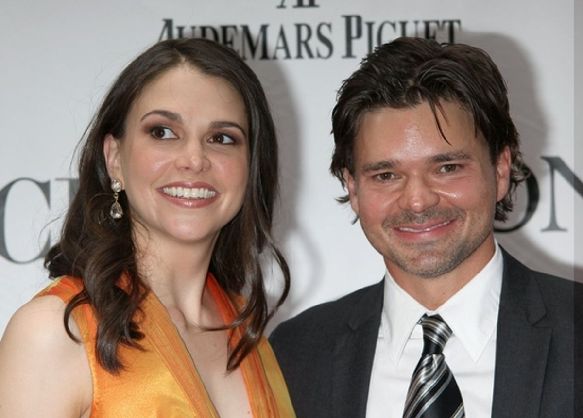 Sutton Foster and Hunter Foster at 