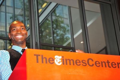 Tarell Alvin McCraney accepts the first New York Times Outstanding Playwright Award Photo