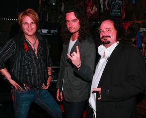 Rikki Rockett, Constantine Maroulis with Poison's manager Photo