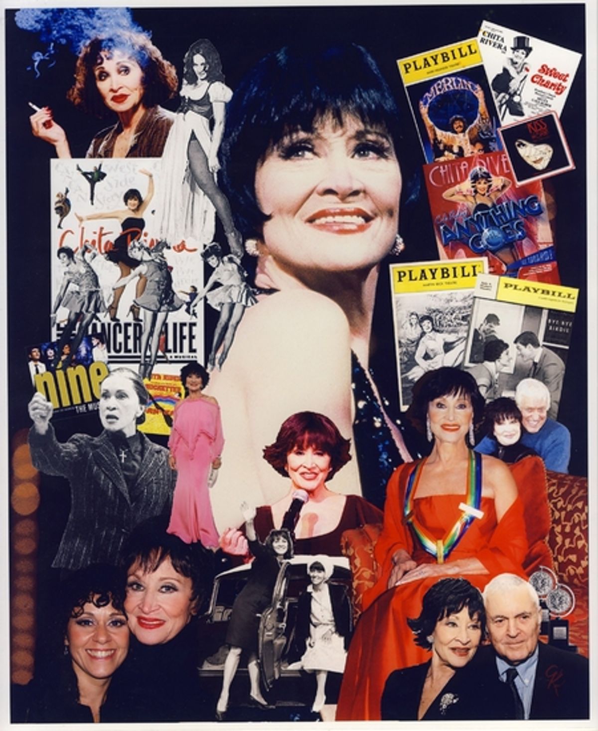 Collage created by Gil Kaan and signed by Chita Rivera for the silent auctioned at 