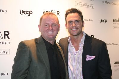 Kevin Frost (CEO amfAR) and Cheyenne Jackson Photo
