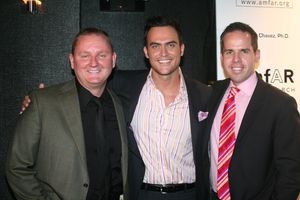 
Kevin Frost (CEO amfAR), Cheyenne Jackson and Joshua Lamont (Communications Marketi Photo