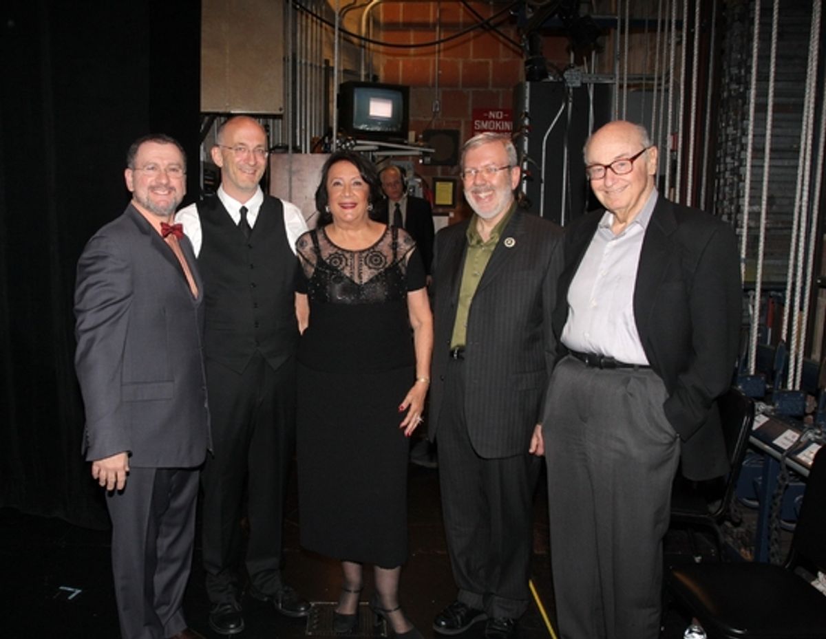 Backstage with Andrea Laguni, Timothy Brock, Hanna Kennedy, Leonard Maltin and Roger L. Mayer at 