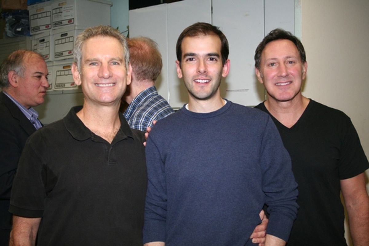 Bobby Hirschhorn (Assistant Mucis Director), Marc Bruni (Director) and Steve Freeman (Music Director) at The York Theater Company's HIGH SPIRITS
