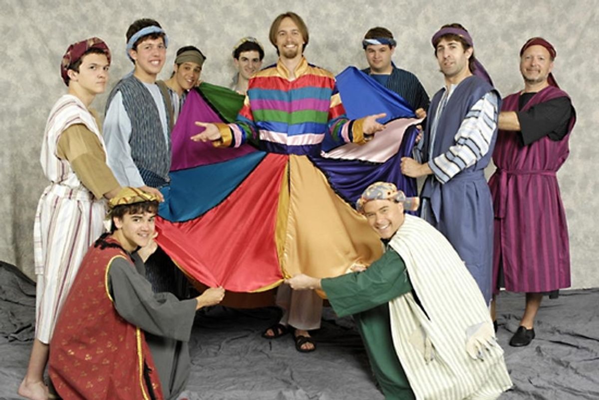 Paul McGlew, Rob Gougher, Jamie Kay, Andrew Millin, Ethan Levy, Michael Kaish, Jim Petro as Joseph, Matt South, Joe Zedeny, and Dan Slothower at 