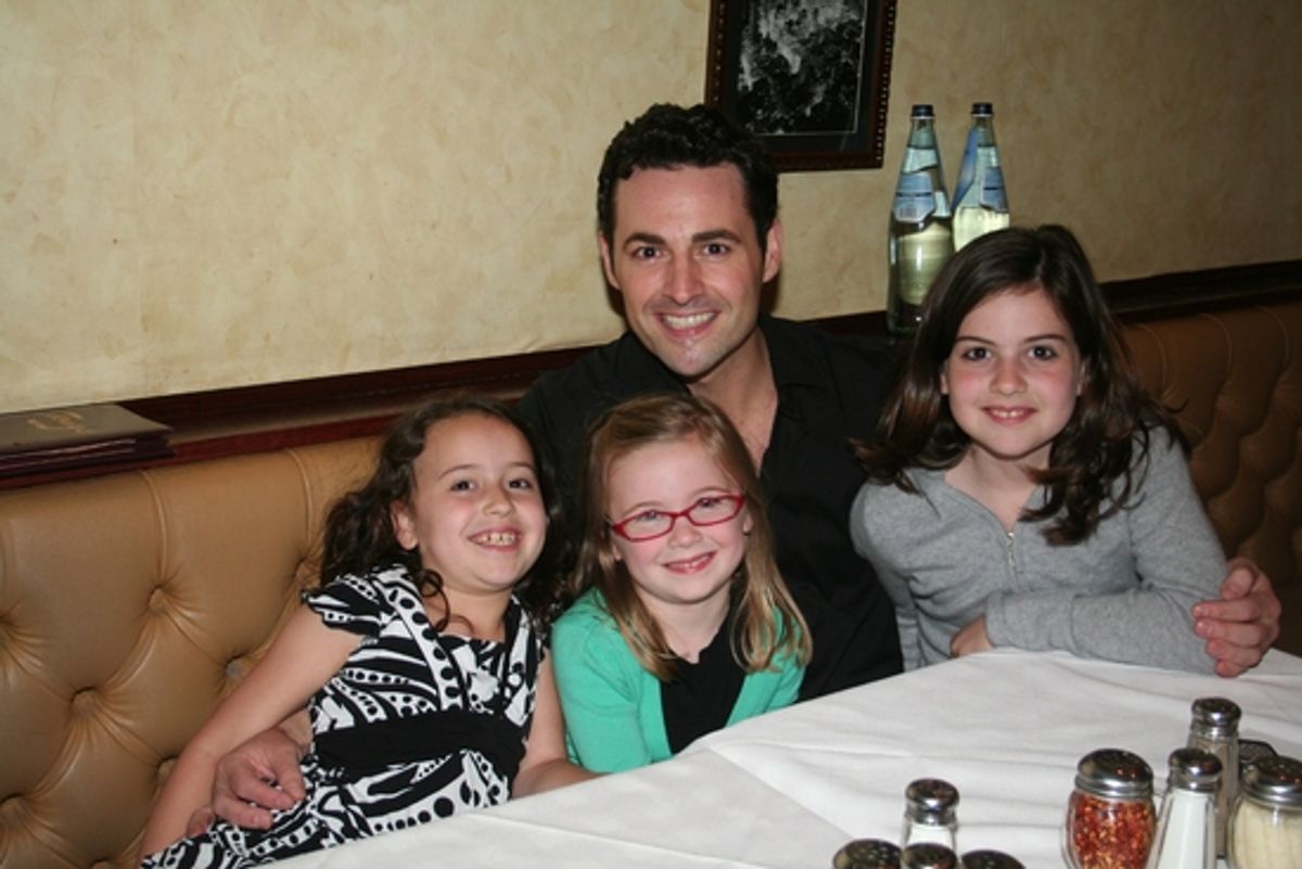 Max von Essen with his neices Julia, Emma and Rita at 'Broadway Musicals of 1970' At Town Hall