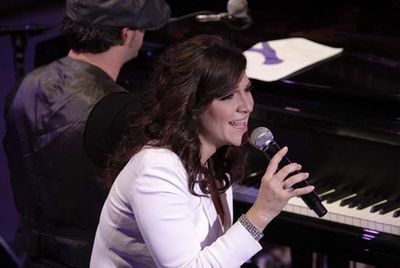 Matt Cusson and Shoshana Bean at the Ford Amphitheatre (courtesy of Upright Cabaret) Photo