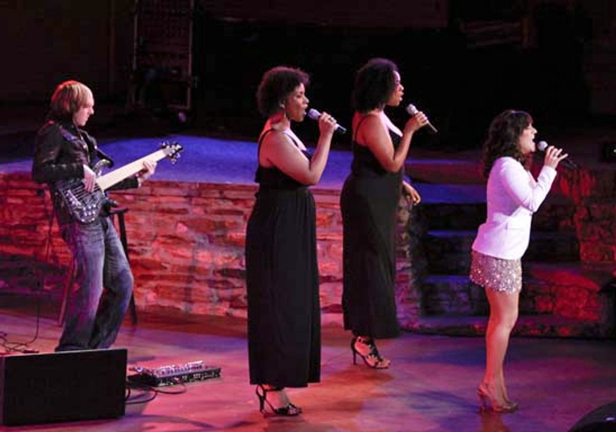 Jonny Morrow, Lindsey Rose, Jacqueline Arnold and Shoshana Bean at the Ford Amphitheatre (courtesy of Upright Cabaret) at 