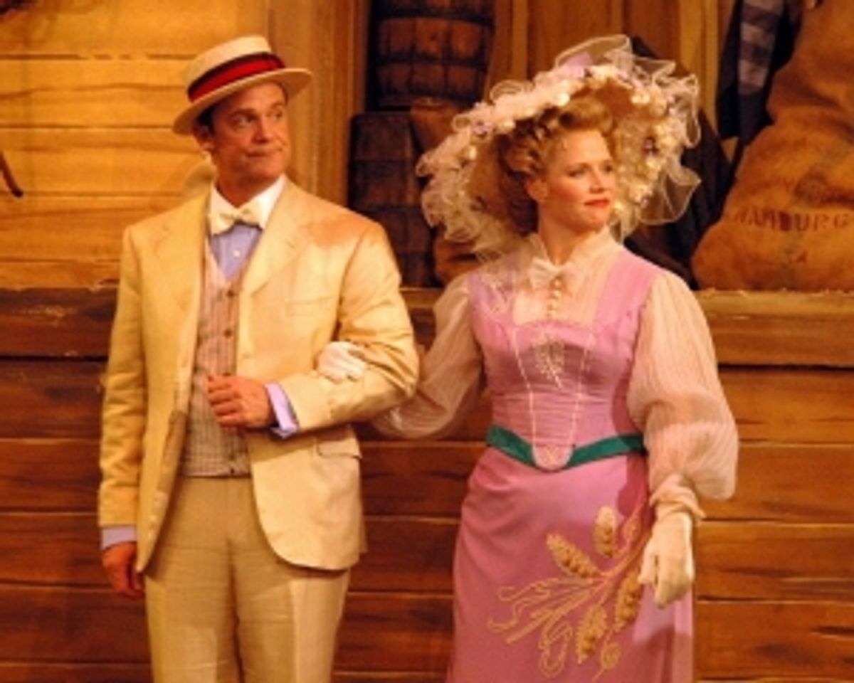 Rick Hilsabeck as Cornelius Hackl and Sarah Pfisterer as Irene Molloy at 