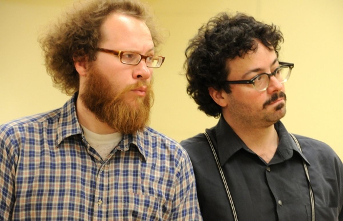 Andy Grotelueschen and Robert Saietta at 13P's 'Monstrosity' In Rehearsal