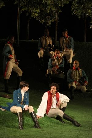 Anne Hathaway, Raul Esparza, and the company Photo