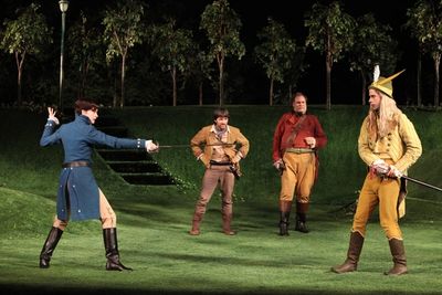 Anne Hathaway, Jon Patrick Walker, Jay O. Sanders, and Hamish Linklater Photo