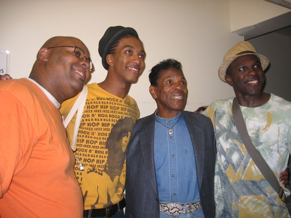 James Monroe Iglehart, Christian Dante White, Andre De Shields and Joshua Henry at 