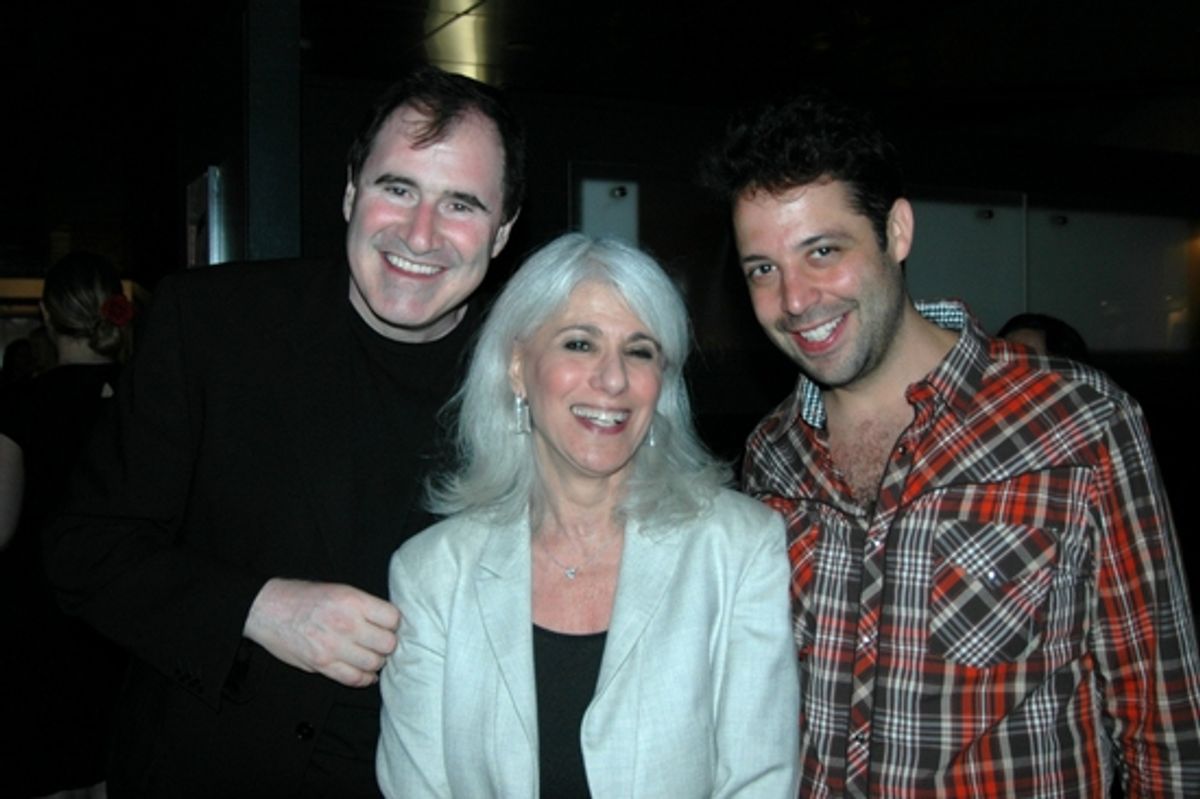 Richard Kind (Host of tonights show), Jamie deRoy and Steve Rosen at Born For Broadway - Christopher and Dana Reeve Foundation Gala