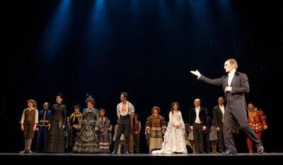 Anthony Crivello and the 'PHANTOM' Cast bring on the cake! Photo