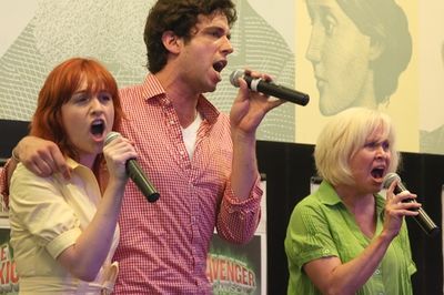 Celina Carvajal, Nick Cordero, and Nancy Opel Photo