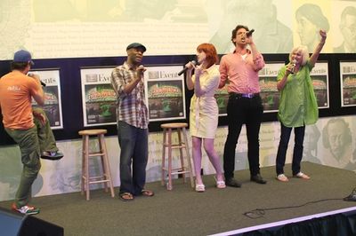 Matthew Saldivar, Demond Green, Nick Cordero, Celina Carvajal, and Nancy Opel Photo