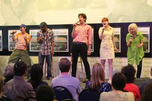 Matthew Saldivar, Demond Green, Nick Cordero, Celina Carvajal, and Nancy Opel Photo