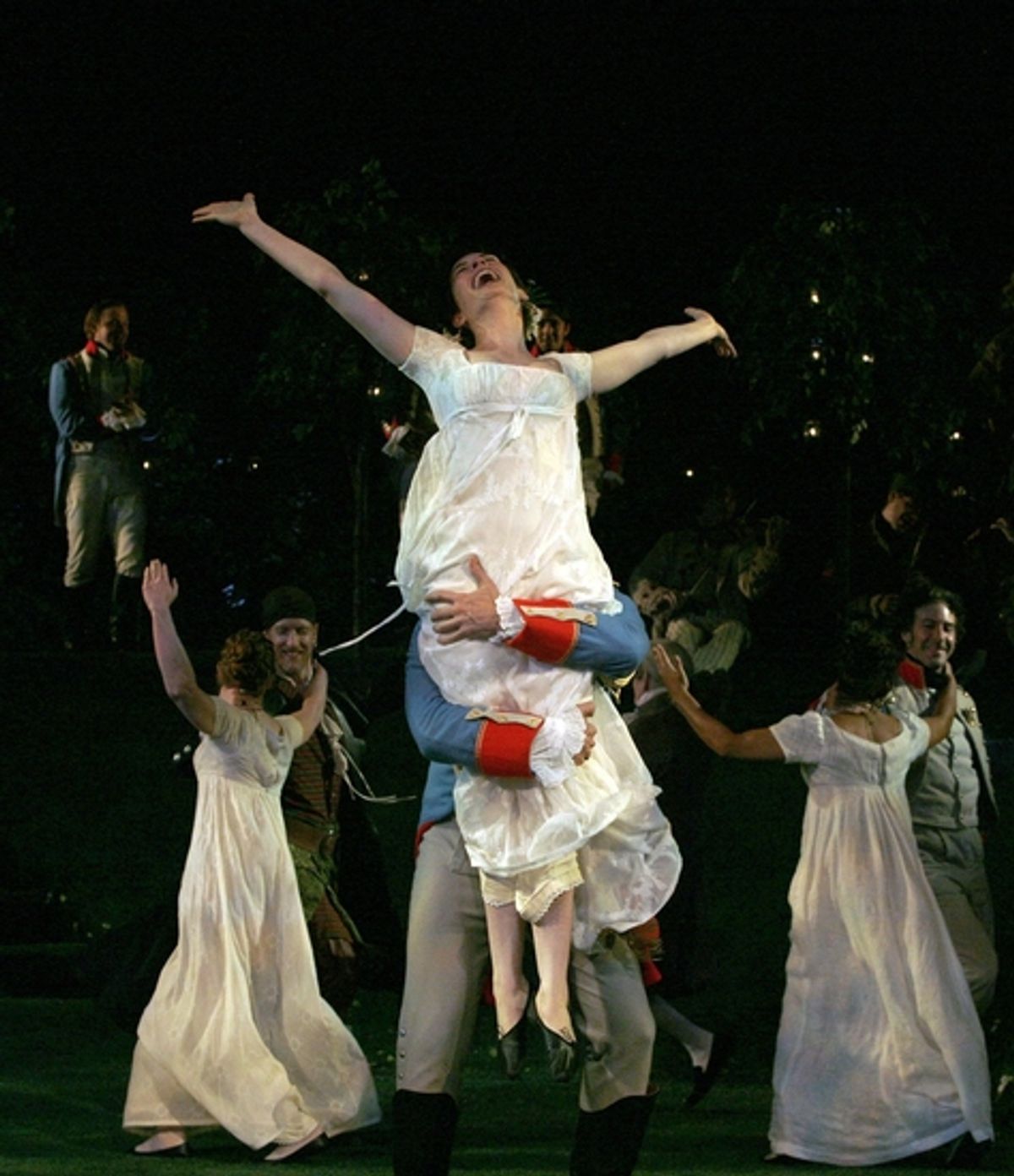 Anne Hathaway and Raul Esparza at 