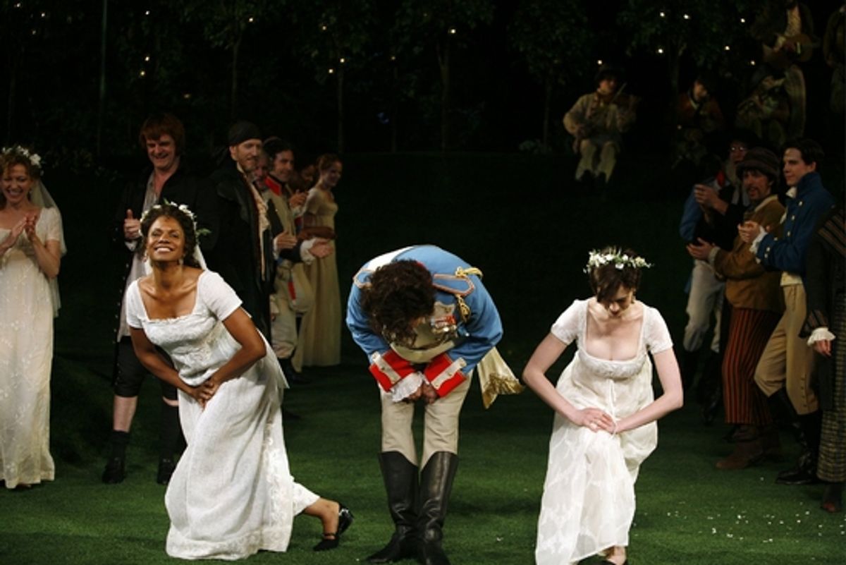 Audra McDonald, Raul Esparza and Anne Hathaway at 