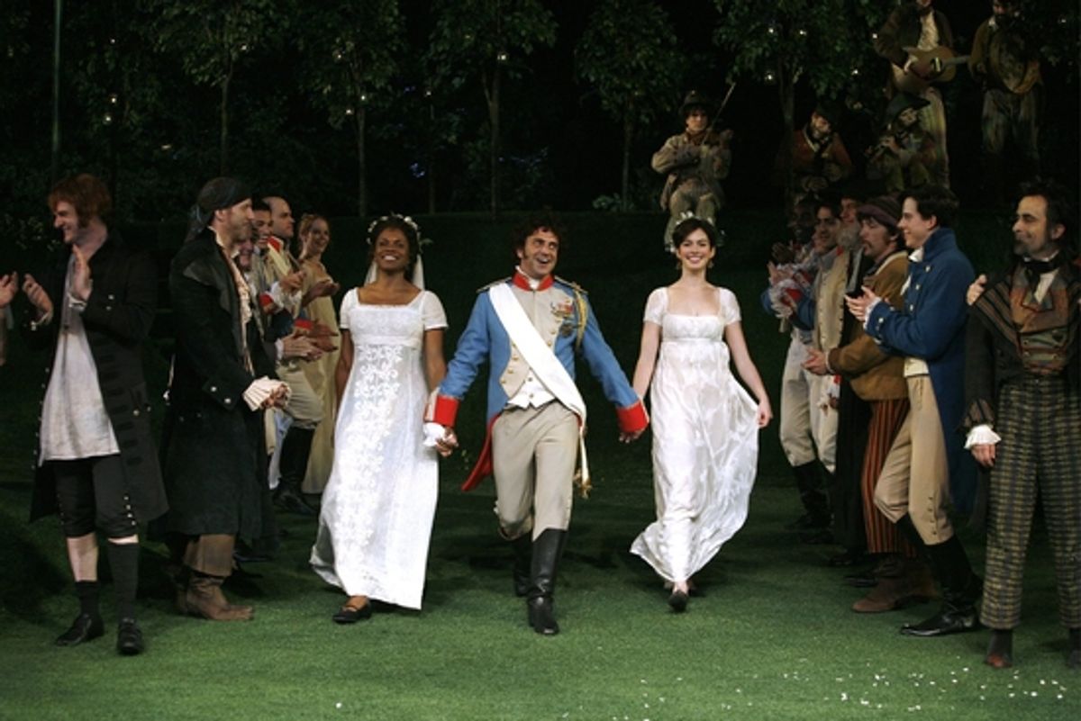 Audra McDonald, Raul Esparza and Anne Hathaway at 