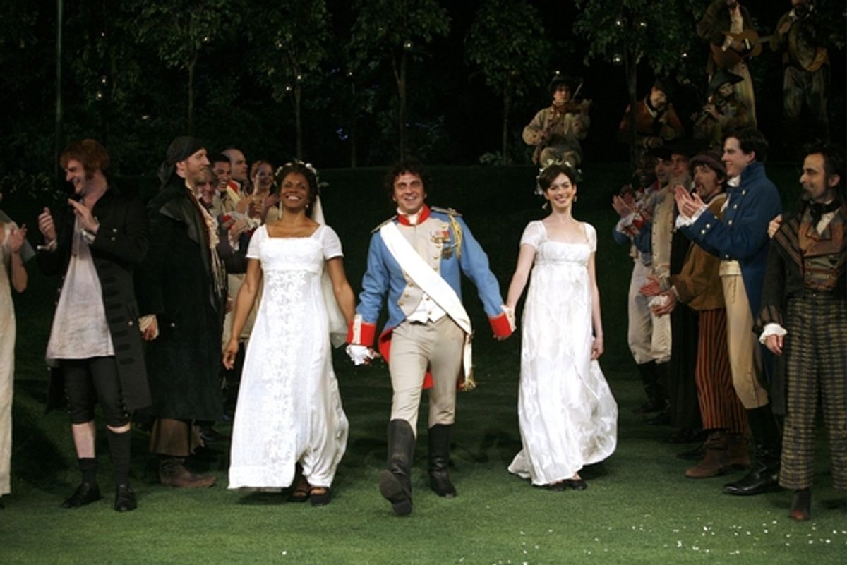 Audra McDonald, Raul Esparza and Anne Hathaway at 