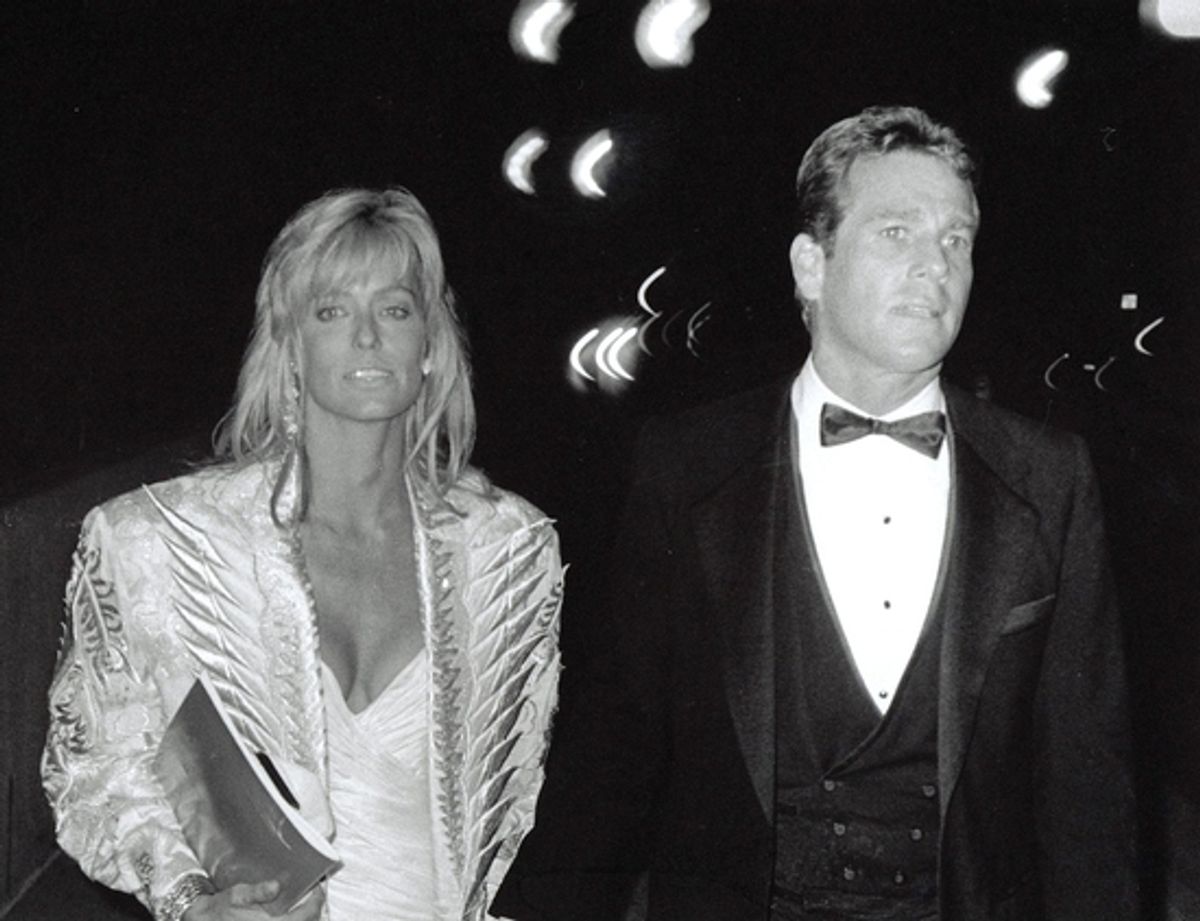 Farrah Fawcett and Ryan O'Neal 1985 at 