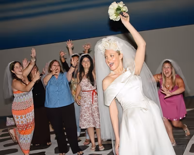 The ladies await the bouquet from Brandi Burkhardt Photo