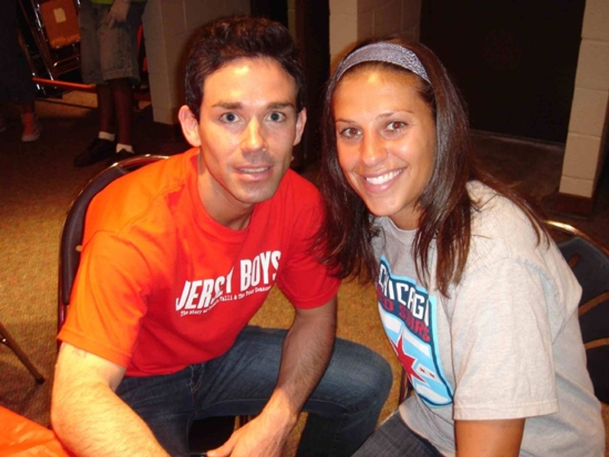 Dominic Scaglione Jr (Jersey Boys) with Carli Lloyd, 2008 Olympic Gold Medalist at 
