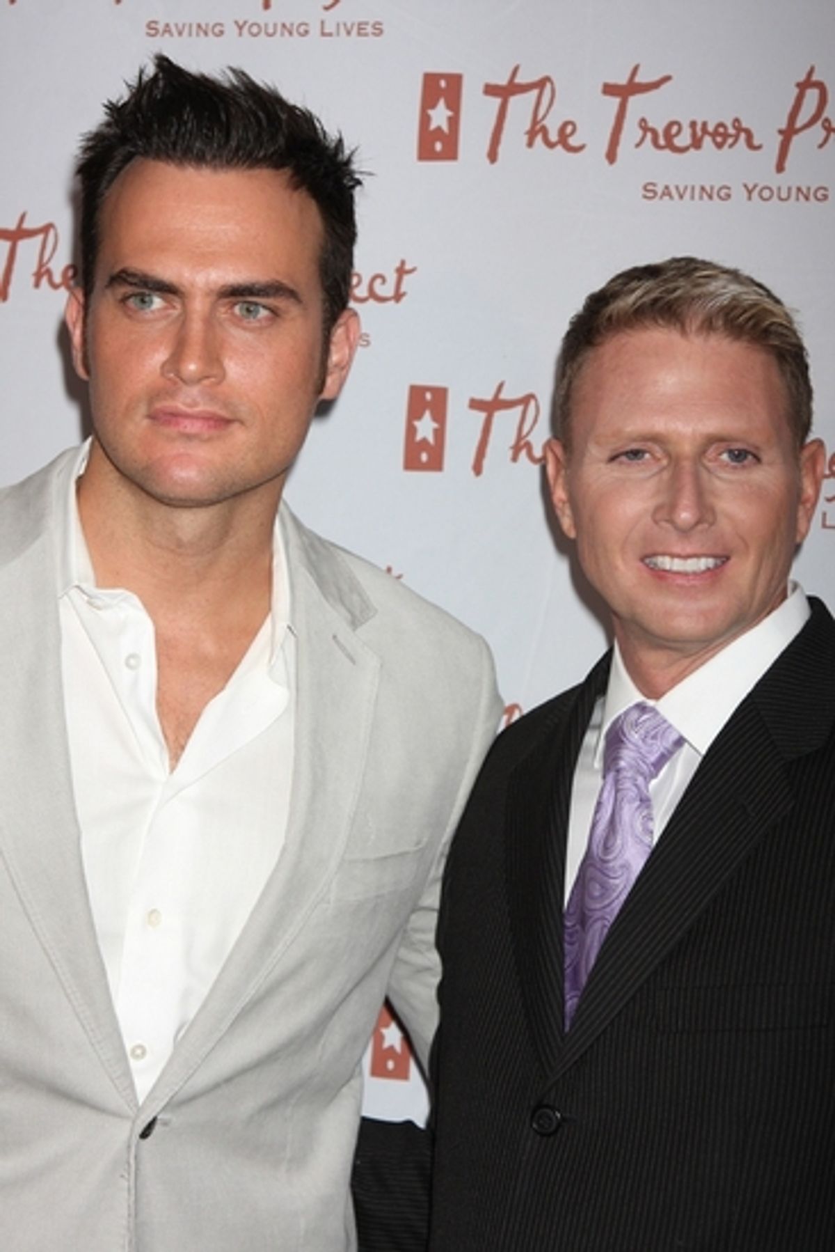 Cheyenne Jackson and Charles Robbins, executive director and CEO, The Trevor Project at 