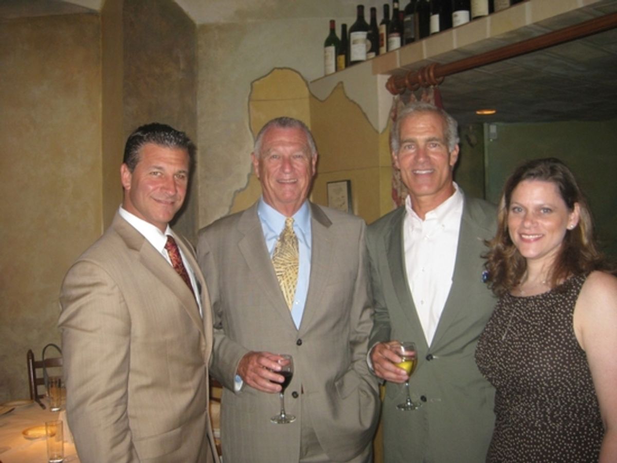 Bob Berland  (Co-Chair of Athletic Advisory Council for Chicago 2016 bid for Olympics), Mike Carpenter (Bridget CarpenterÃ¢â‚¬â„¢s father),  George Hauptfuhrer (Trustee, PGF-USA), and Toby Boshak at 