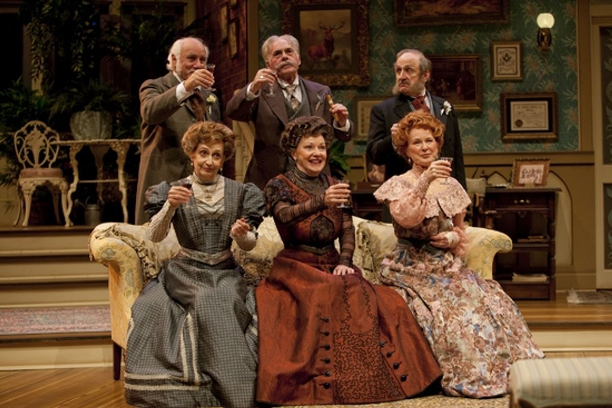 Peter Michael Goetz, Dennis Creaghan, Raye Birk, Patricia Conolly, Helen Carey, and Linda Kelsey at 