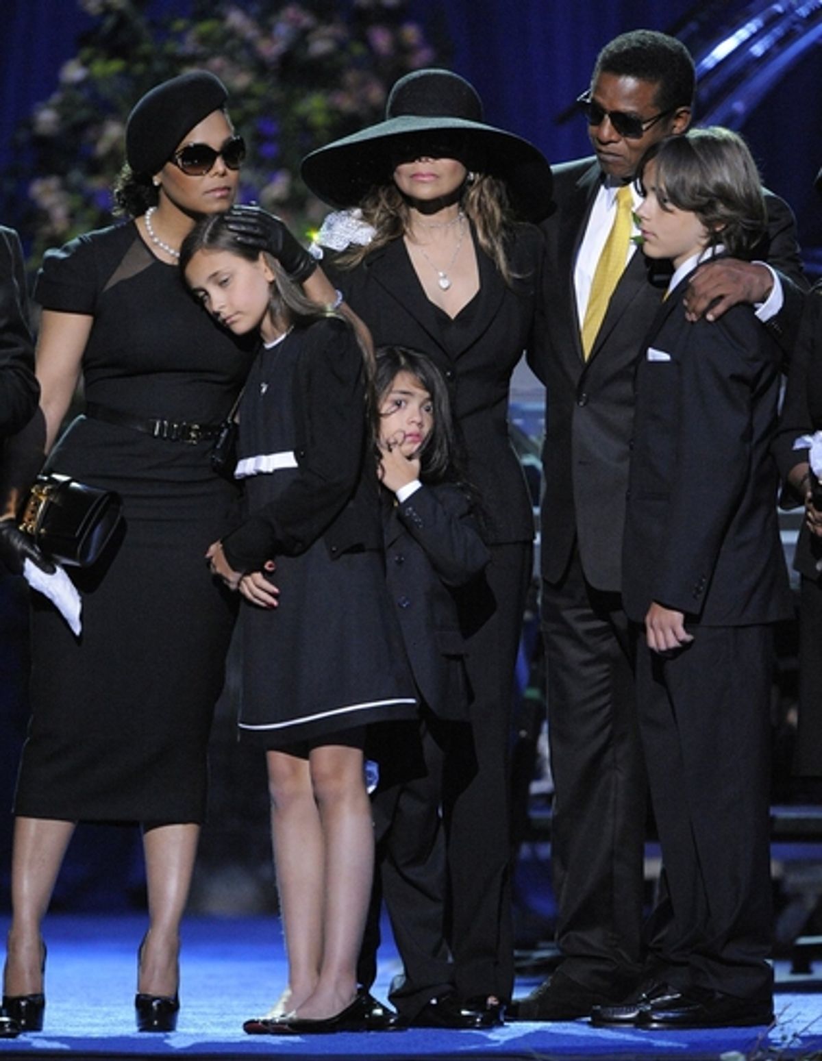 Janet Jackson, Paris Jackson, Prince Michael Jackson II, La Toya Jackson, Randy Jackson and Prince Michael I at 