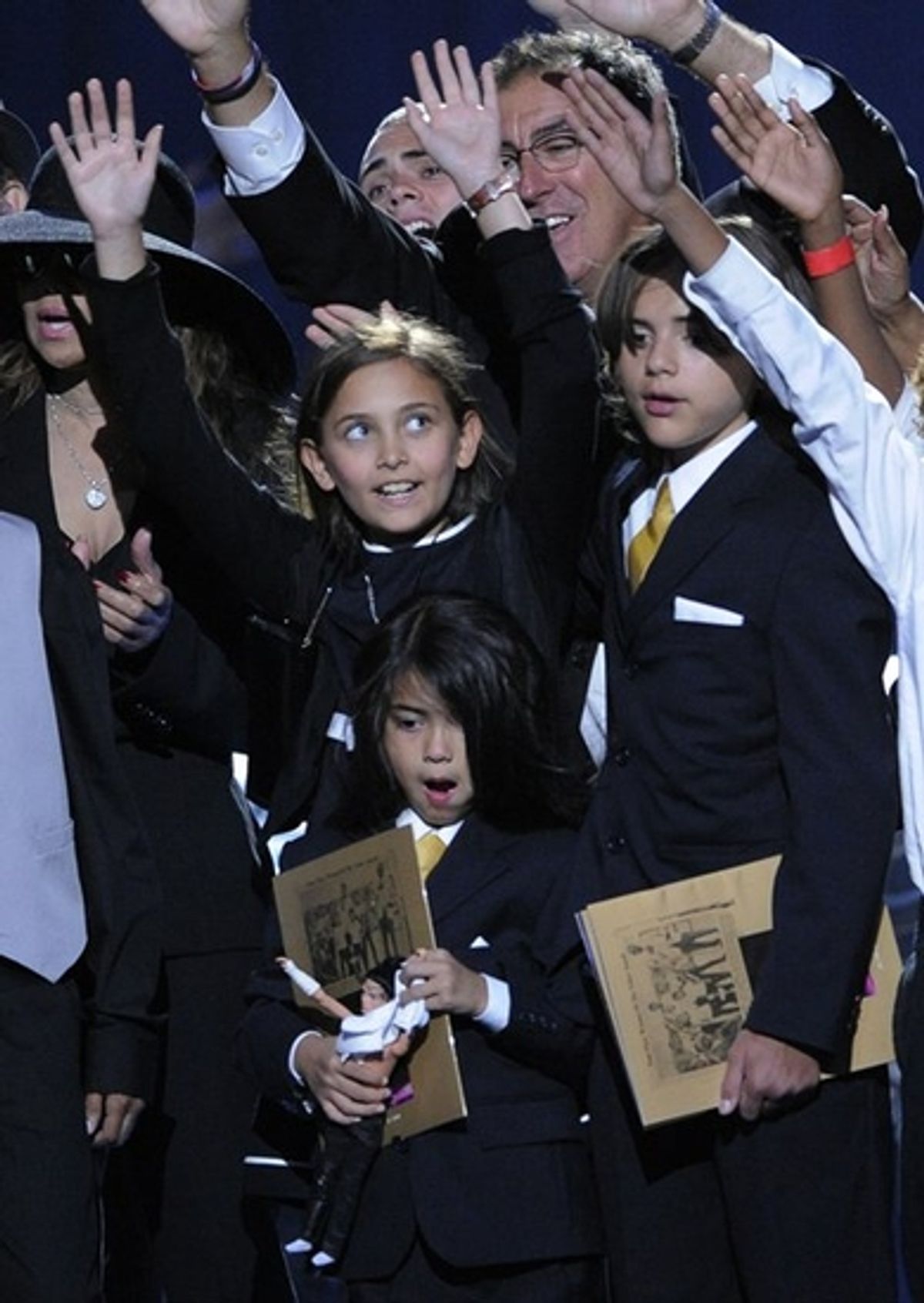 Paris Jackson, Prince Michael Jackson II and Prince Michael Jackson I at The Michael Jackson Public Memorial Service 