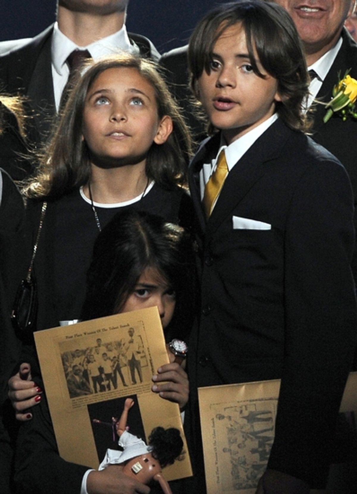 Paris Jackson, Prince Michael Jackson I and Prince Michael Jackson II at The Michael Jackson Public Memorial Service 