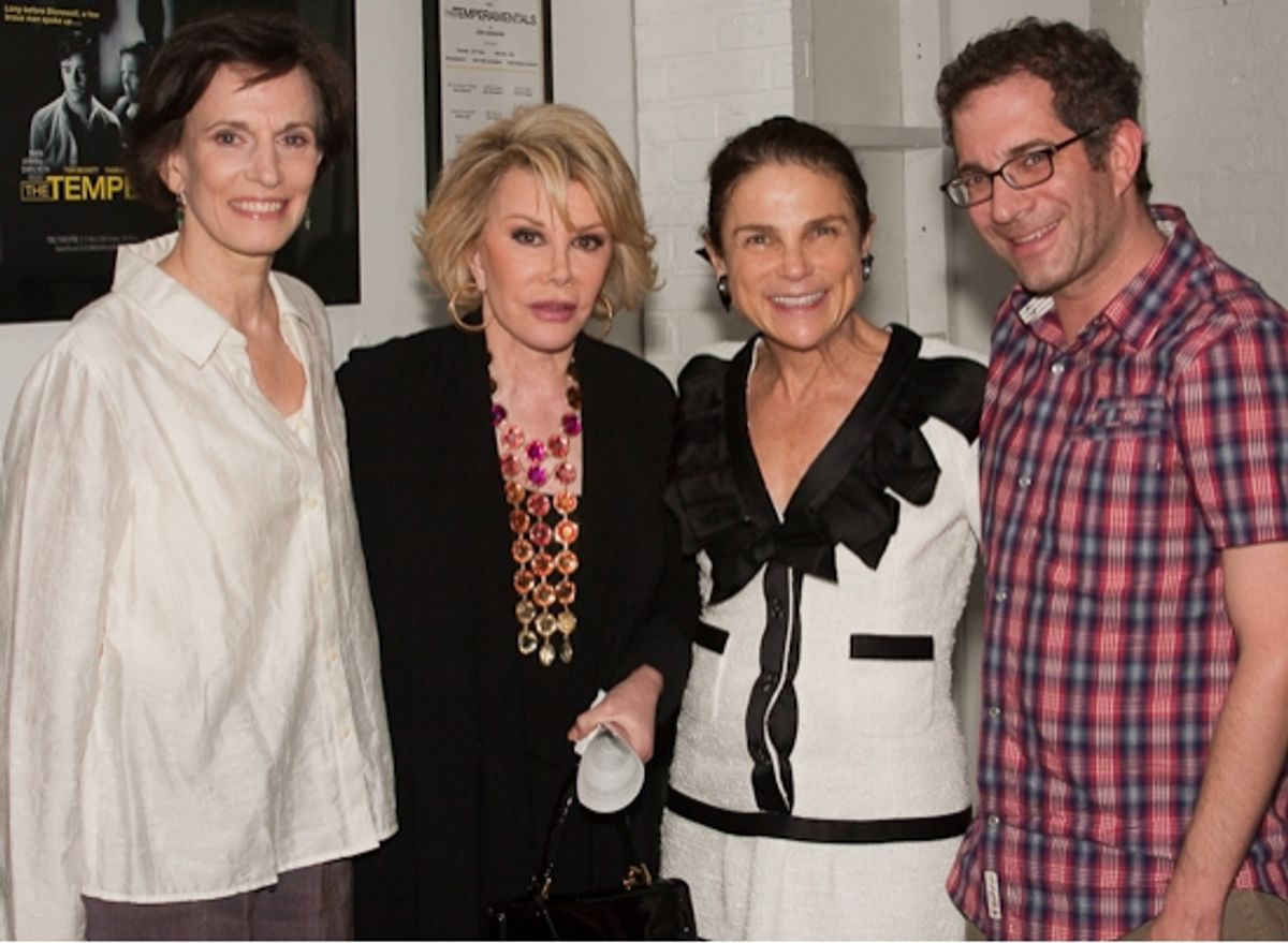 Tandy Cronyn, Joan Rivers, Tovah Feldshuh, and director Jonathan Silverstein at 