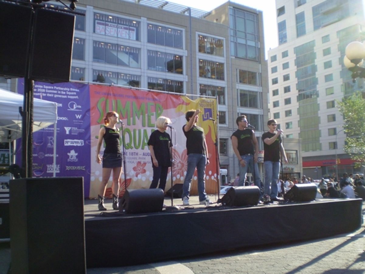 Nancy Opel, Celina Carvajal, Nick Cordero, Nicholas Rodriguez and Jonathan Root at 